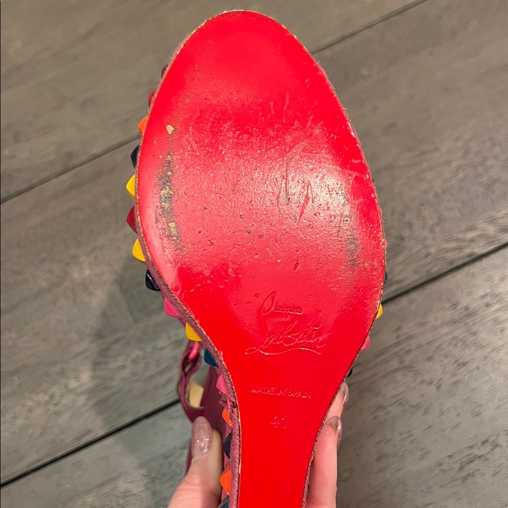 Christian Louboutin Cataclou Espadrille Wedge Sandals - Picture 5 of 11